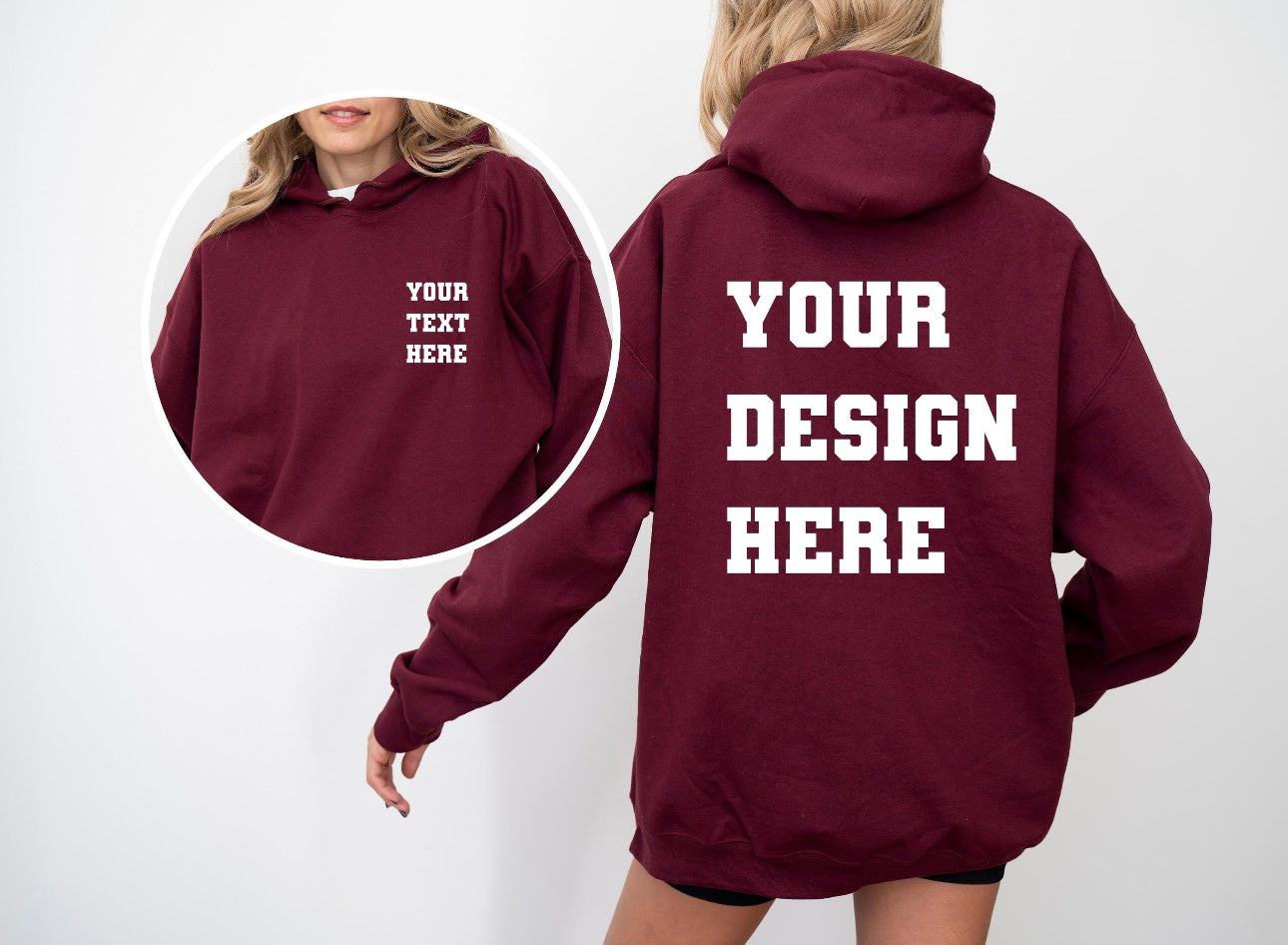 Custom HandMade iMadLove outlet XL hoodie Burgundy