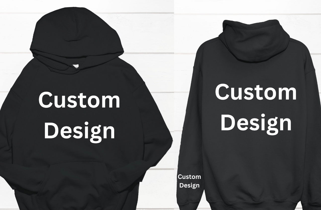 Custom Hoodie with Front, Back & Sleeve Designs