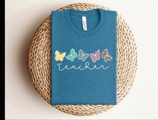 Teacher Tshirt: butterflies