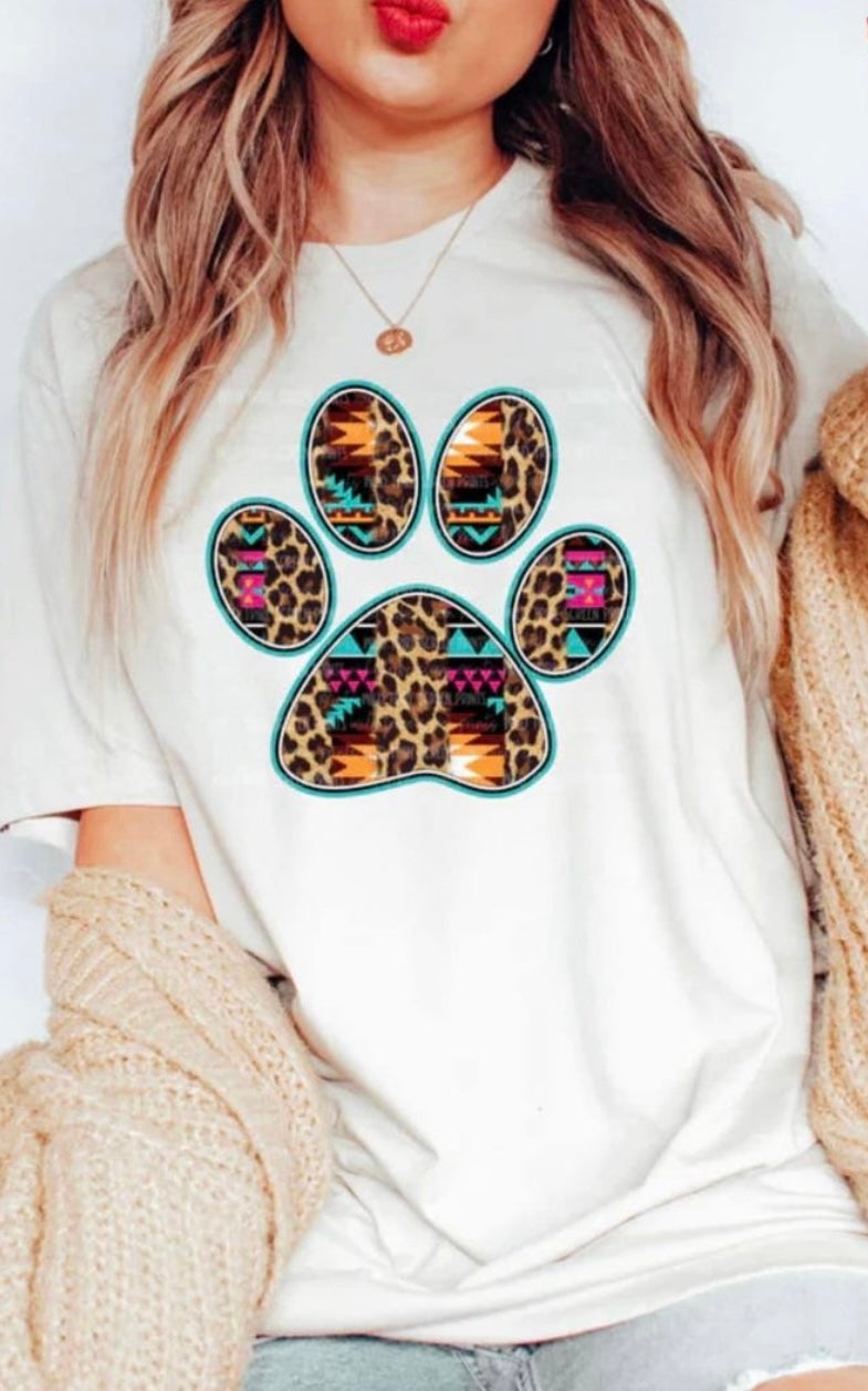 Aztec Leopard Paw Tee