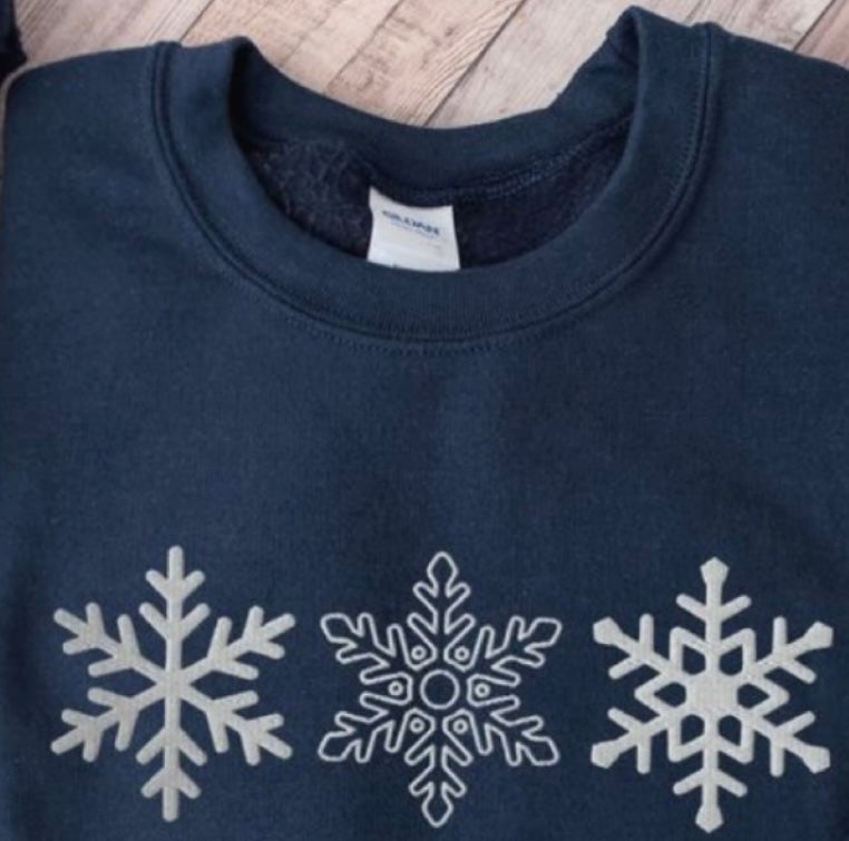 A. Snowflake short sleeve navy tshirt