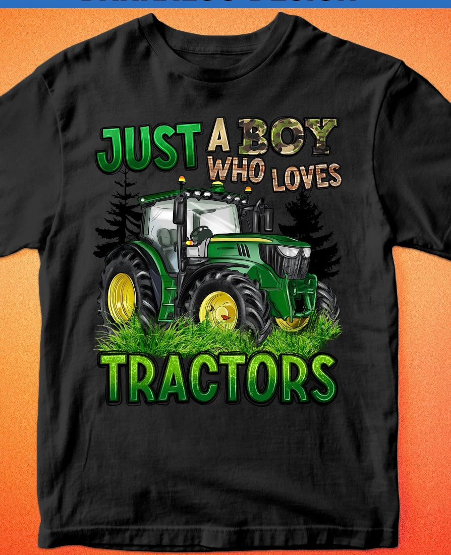 A. Just a boy who loves tractors