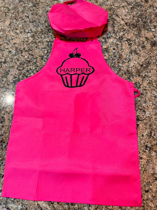 Custom Youth apron with chef hat