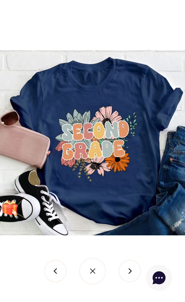 Teacher tshirt: 2nd Grade flowers