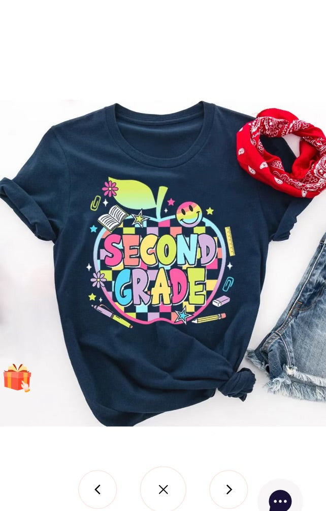 Teacher tshirt: 2nd grade apple